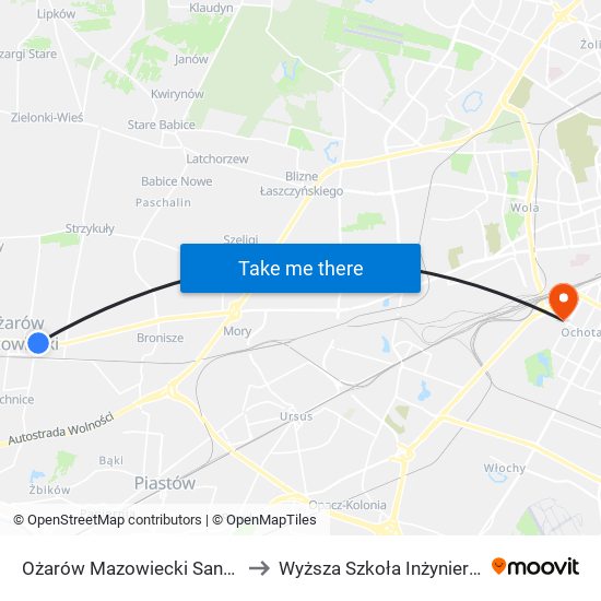 Ożarów Mazowiecki Sanktuarium to Wyższa Szkoła Inżynierii i Zdrowia map