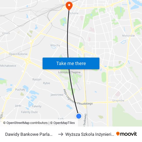 Dawidy Bankowe Parlamentarna to Wyższa Szkoła Inżynierii i Zdrowia map