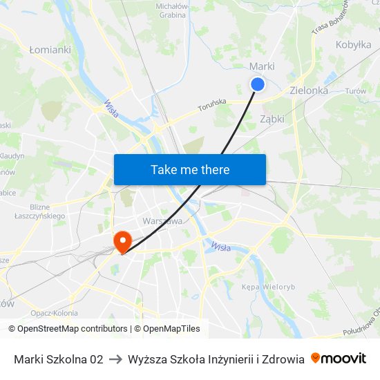 Marki Szkolna to Wyższa Szkoła Inżynierii i Zdrowia map