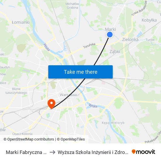 Marki Fabryczna to Wyższa Szkoła Inżynierii i Zdrowia map