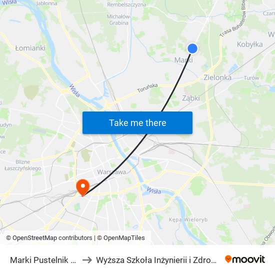 Marki Pustelnik to Wyższa Szkoła Inżynierii i Zdrowia map