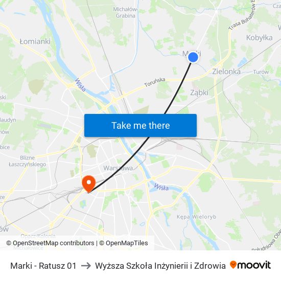 Marki-Ratusz to Wyższa Szkoła Inżynierii i Zdrowia map