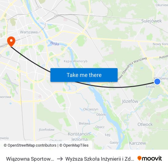 Wiązowna Sportowa 02 to Wyższa Szkoła Inżynierii i Zdrowia map