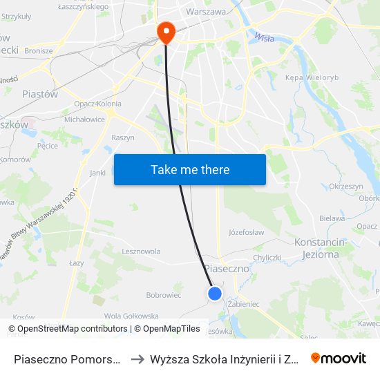 Piaseczno Pomorska 02 to Wyższa Szkoła Inżynierii i Zdrowia map