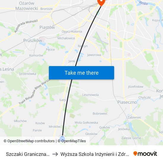 Szczaki Graniczna 01 to Wyższa Szkoła Inżynierii i Zdrowia map