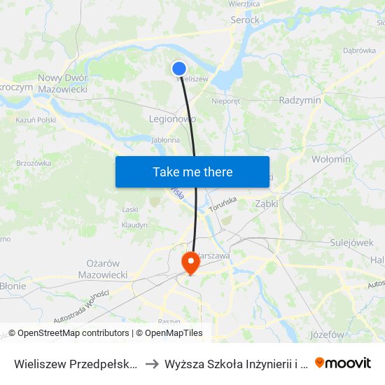 Wieliszew Przedpełskiego to Wyższa Szkoła Inżynierii i Zdrowia map