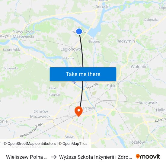 Wieliszew Polna 01 to Wyższa Szkoła Inżynierii i Zdrowia map