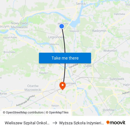 Wieliszew Szpital Onkologiczny to Wyższa Szkoła Inżynierii i Zdrowia map