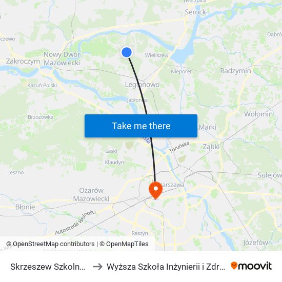 Skrzeszew Szkolna 02 to Wyższa Szkoła Inżynierii i Zdrowia map