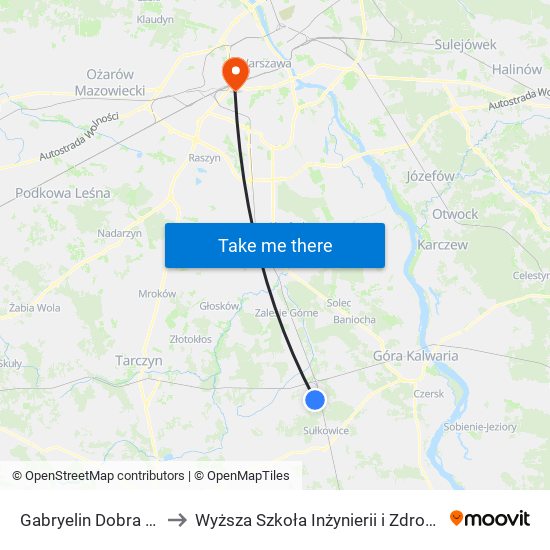 Gabryelin Dobra to Wyższa Szkoła Inżynierii i Zdrowia map