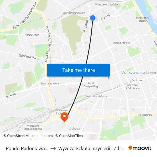 Rondo Radosława 01 to Wyższa Szkoła Inżynierii i Zdrowia map