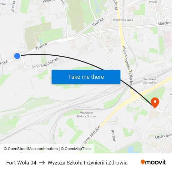 Fort Wola 04 to Wyższa Szkoła Inżynierii i Zdrowia map