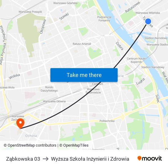 Ząbkowska 03 to Wyższa Szkoła Inżynierii i Zdrowia map