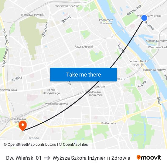 Dw. Wileński 01 to Wyższa Szkoła Inżynierii i Zdrowia map