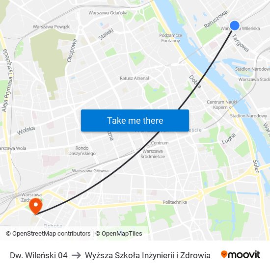 Dw. Wileński to Wyższa Szkoła Inżynierii i Zdrowia map