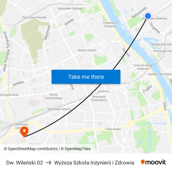 Dw. Wileński to Wyższa Szkoła Inżynierii i Zdrowia map