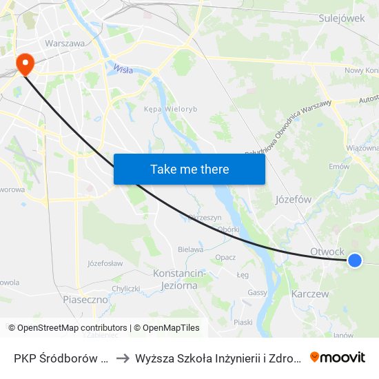 PKP Śródborów 02 to Wyższa Szkoła Inżynierii i Zdrowia map