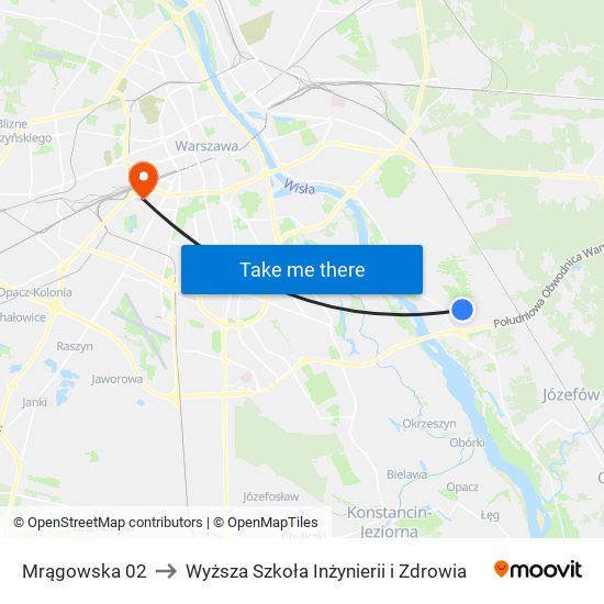 Mrągowska 02 to Wyższa Szkoła Inżynierii i Zdrowia map