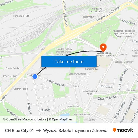 CH Blue City to Wyższa Szkoła Inżynierii i Zdrowia map