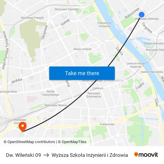 Dw. Wileński to Wyższa Szkoła Inżynierii i Zdrowia map