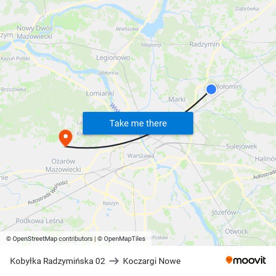 Kobyłka Radzymińska 02 to Koczargi Nowe map