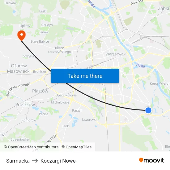 Sarmacka to Koczargi Nowe map