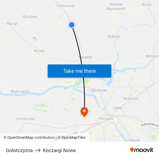 Gołotczyzna to Koczargi Nowe map