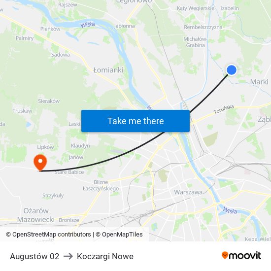 Augustów 02 to Koczargi Nowe map