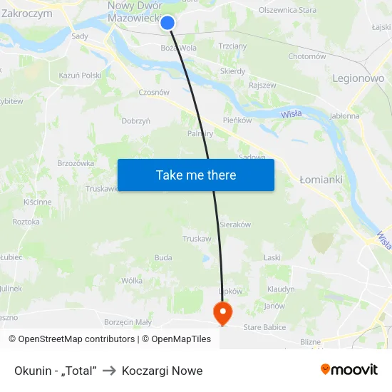 Okunin - „Total” to Koczargi Nowe map