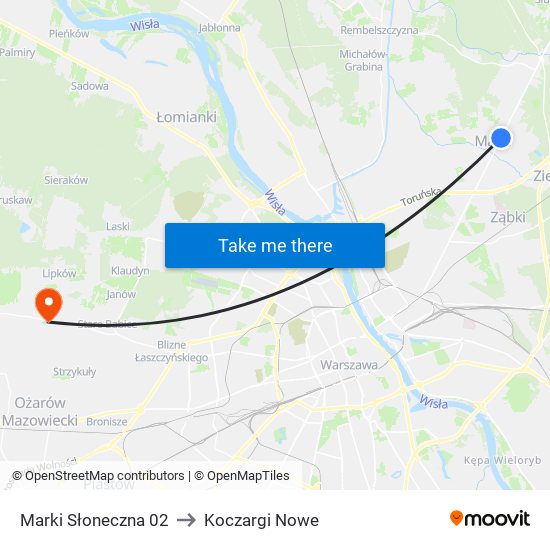 Marki Słoneczna 02 to Koczargi Nowe map