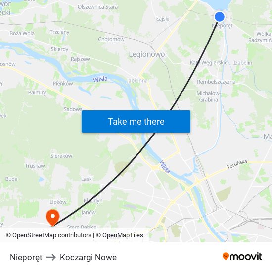 Nieporęt to Koczargi Nowe map