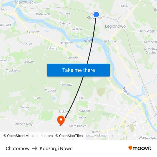 Chotomów to Koczargi Nowe map