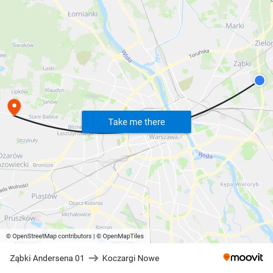 Ząbki Andersena 01 to Koczargi Nowe map