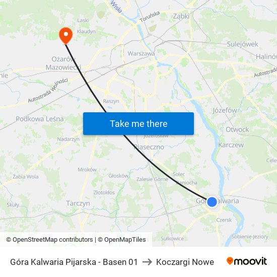 Góra Kalwaria Pijarska - Basen 01 to Koczargi Nowe map