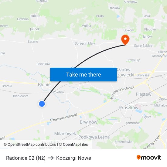 Radonice 02 (Nż) to Koczargi Nowe map