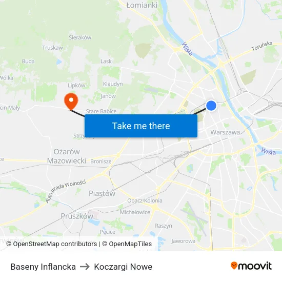 Baseny Inflancka to Koczargi Nowe map