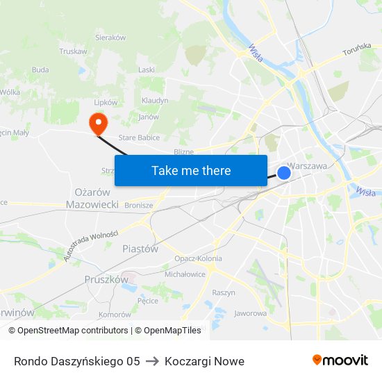 Rondo Daszyńskiego 05 to Koczargi Nowe map