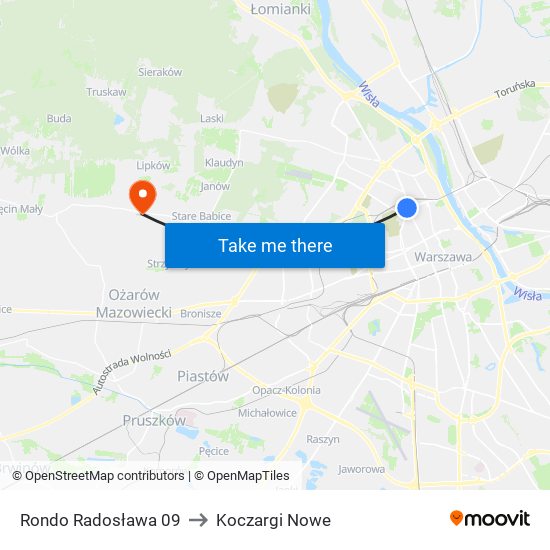 Rondo Radosława 09 to Koczargi Nowe map