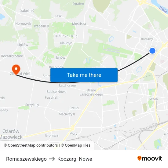 Romaszewskiego to Koczargi Nowe map