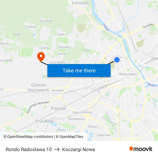 Rondo Radosława 10 to Koczargi Nowe map