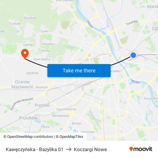 Kawęczyńska - Bazylika 01 to Koczargi Nowe map