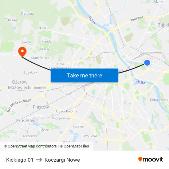 Kickiego 01 to Koczargi Nowe map