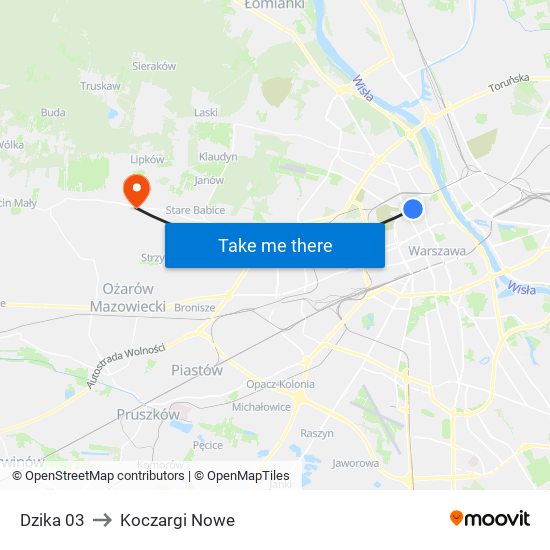 Dzika 03 to Koczargi Nowe map