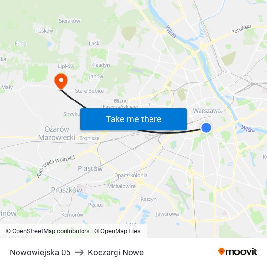 Nowowiejska 06 to Koczargi Nowe map