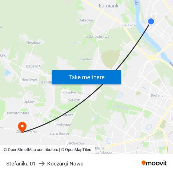 Stefanika 01 to Koczargi Nowe map