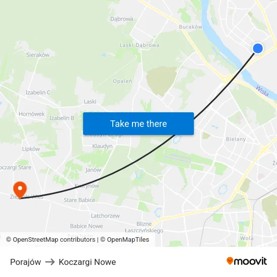 Porajów to Koczargi Nowe map