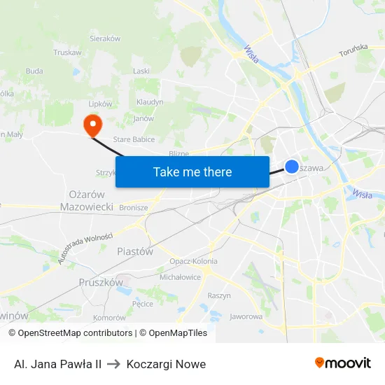 Al. Jana Pawła II to Koczargi Nowe map