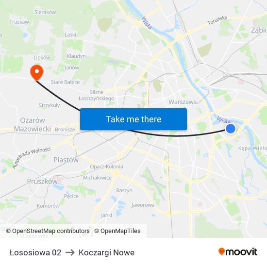 Łososiowa 02 to Koczargi Nowe map