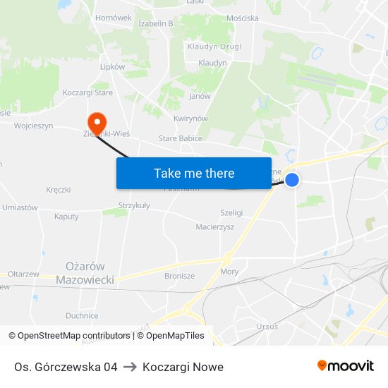 Os. Górczewska 04 to Koczargi Nowe map