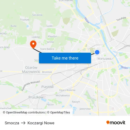 Smocza to Koczargi Nowe map